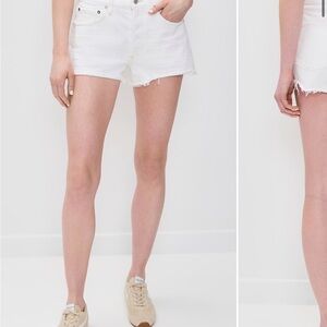 Agolde White Jean Shorts